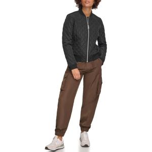 imageLevis womens Womens Diamond Quilted Bomber Jacket With Front Pockets  Regular amp Plus SizesShade Black