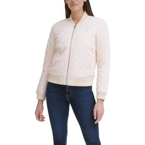 imageLevis womens Womens Diamond Quilted Bomber Jacket With Front Pockets  Regular amp Plus SizesShell Pink