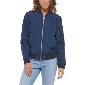 imageLevis womens Womens Diamond Quilted Bomber Jacket With Front Pockets  Regular amp Plus SizesWashed Navy