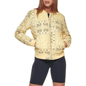 imageLevis womens Womens Diamond Quilted Bomber Jacket With Front Pockets  Regular amp Plus SizesYellow Bandana